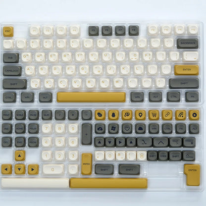 141 keys Marshmallow KOA Keycap PBT DYE Sublimation MOA Keycaps ISO 7U Japanese Korean Russian Key Caps For Mechanical Keyboard