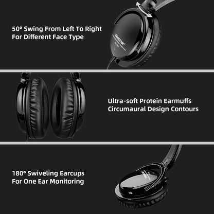 Takstar HD2000 Wired Over Ear Headphones Studio Monitor DJ Headset with 50mm Driver, HiFi Stereo Sound for Recording, Mixing, Guitar, Piano & PC