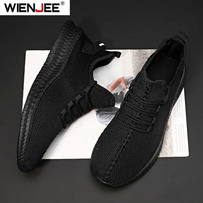 Men's Non-Slip Casual Sneakers Breathable Outdoor Jogging Training Hiking Sports Running Outdoor Weave Knit Lace Up Shoes
