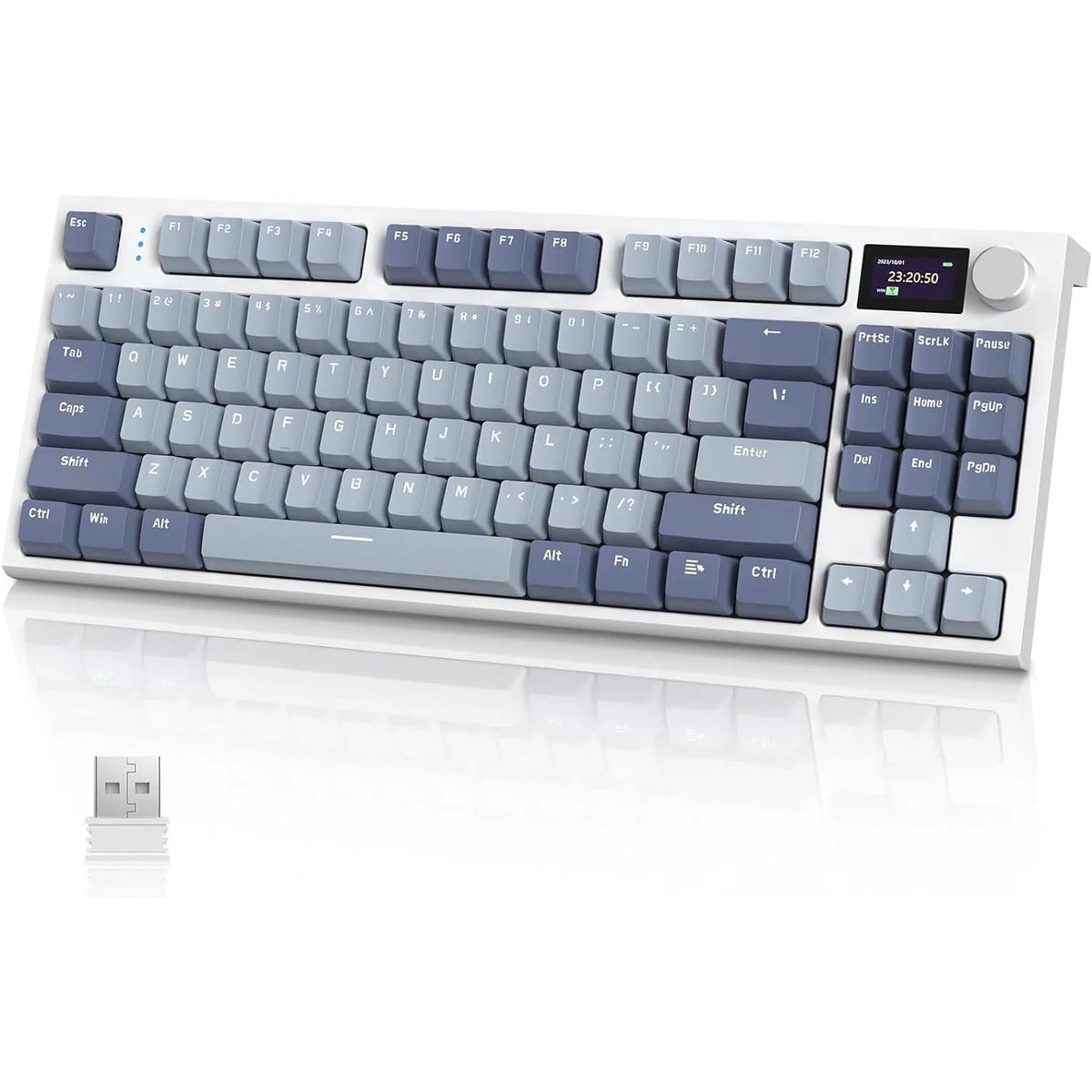 RK86 Wireless Mechanical Keyboard 75% TKL Tri-Mode Gaming Keyboard, Hot Swappable RGB Mechanical Keyboard with Gasket Mount, TFT Smart Display