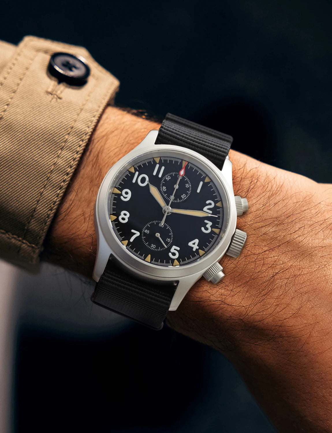 Militado ML1868 Watch - VK61 Quartz Movement 100m Waterproof Watches Men Stainless Steel Chronograph Sapphire Crystal Wristwatch