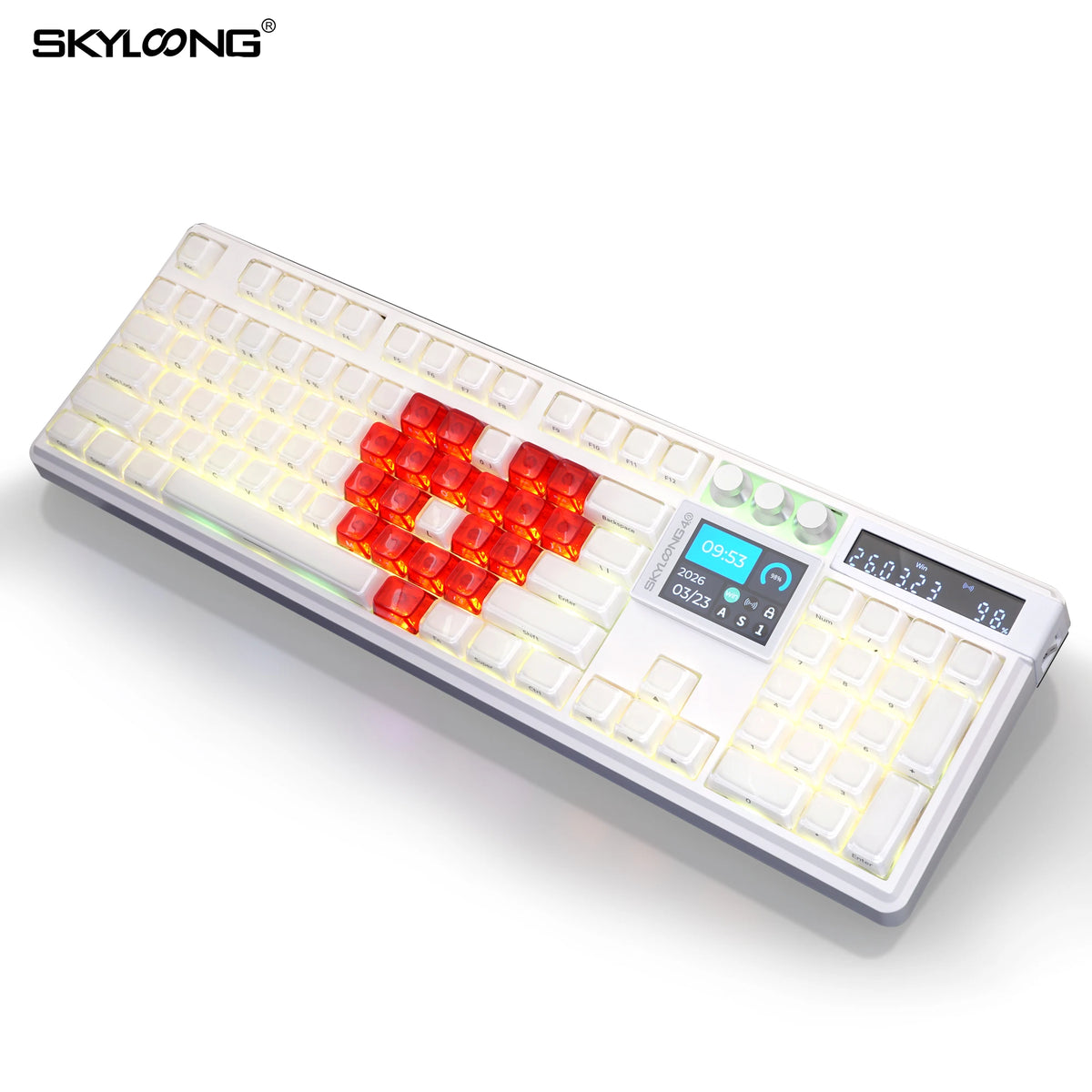 SKYLOONG GK104 Pro Wireless Mechanical Keyboar Full-Size Gamer Keyboard RGB Backlit Voice Calculator 8K Polling Rate for PC