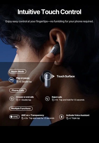 Baseus Inspire XP1 Wireless Bluetooth 6.1 ANC Earbuds – -50dB Adaptive Noise Cancelling, Dolby Audio, 6 Mic ENC, Sound by Bose Premium TWS Earphones