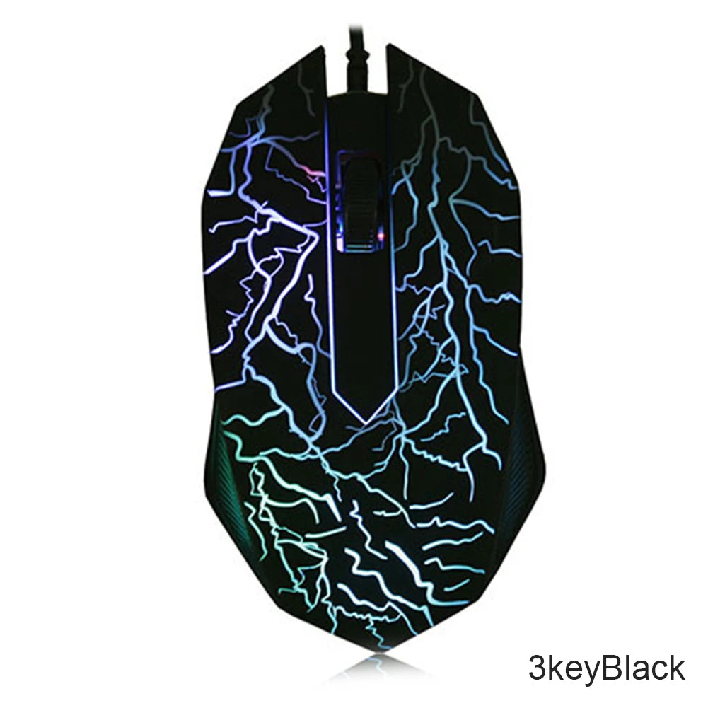 Ratón gaming con cable USB de 2400 DPI, ratón gaming profesional con retroiluminación LED, ratón ergonómico para PC, portátil y MacBook