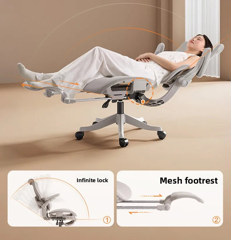Ergonomic Office Chair with Floating Wing Lumbar Support, Adjustable Height Mesh Computer Chair, Swivel Rolling Office Chair for Home, Gaming & Office