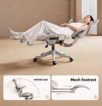 Ergonomic Office Chair with Floating Wing Lumbar Support, Adjustable Height Mesh Computer Chair, Swivel Rolling Office Chair for Home, Gaming & Office