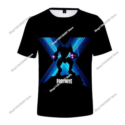 T-shirt 3D de Natal Fortnite — Battle Royale, Streetwear, Crianças, Vitória no Jogo, Homem e Mulher, Harajuku, Roupa para Adolescentes