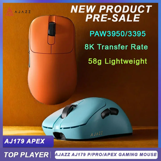 Ratón gaming AJAZZ AJ179 APEX con base de pantalla a color, carga magnética, alta frecuencia de 8000Hz, trimodo (PAW3950), para diestros