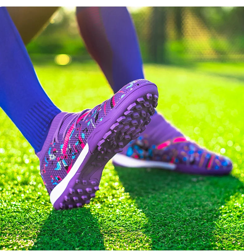 Turf Soccer Cleats Professional Men Football Boots Breathable Mesh Youth Soccer Shoes Anti Skid Male Sneakers Society Chuteira