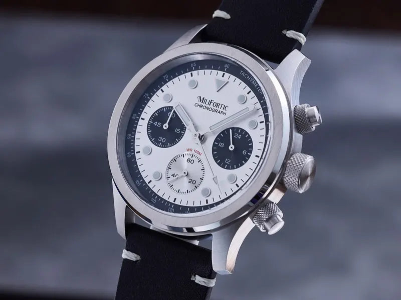 Milifortic 39MM Fashion Chronograph Watch Man R086 Retro C3Luminous Stainless Steel Waterproof 100M VK63 Quartz Watches For Man