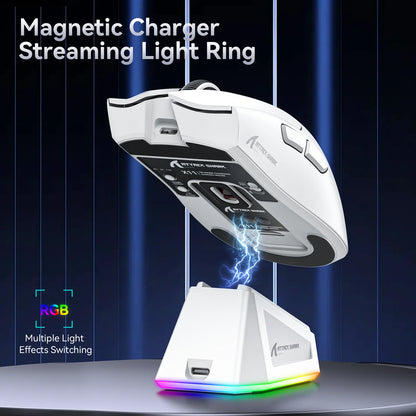 Attack Shark X11 Tri-Mode Gaming Mouse with Magnetic Charging Dock, 22,000 DPI PixArt PAW3311 Wireless Gaming Mouse, Bluetooth, 2.4GHz & Wired RGB Gaming Mouse for PC & Mac