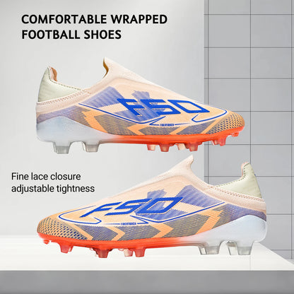 AG/FG Firm Ground Soccer Cleats for Men Women Kids Youth PU Fabric Rubber Sole Non-Slip Wear-Resistant Training Boots