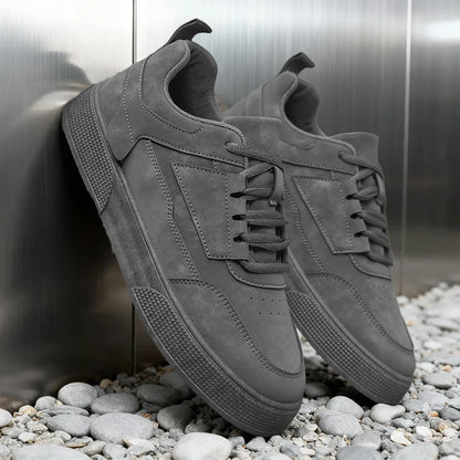Men's Suede Casual Sneakers - Stylish Low-Top Lace-Up Shoes for Daily Wear & Street Fashion