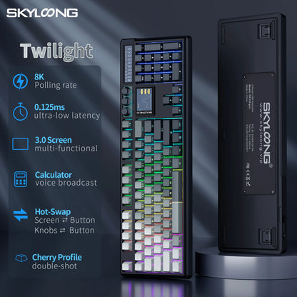 Teclado mecánico inalámbrico SKYLOONG GK104 Pro 100% personalizado, teclado con interruptores intercambiables en caliente de bajo ruido para PC gamer y accesorios de oficina