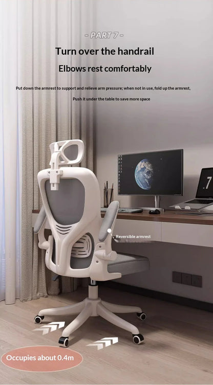 Ergonomic Office Chair with Adjustable Lumbar Support, Mesh High Back, Reclining Swivel Computer Desk Chair with Adjustable Armrests for Home Office & Gaming