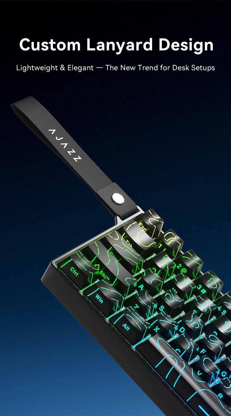 AJAZZ AK680 V2 E-sports magnetic switch keyboard 8K Polling Rate 128K Uitra-high Scan Rate  Aluminum Alloy Positioning Plate