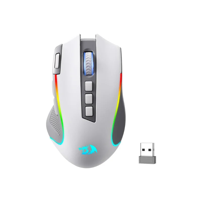 Redragon M612 PRO RGB Wireless Gaming Mouse, Tri-Mode Bluetooth 2.4G & Wired, 8000 DPI Optical Gaming Mouse, 9 Programmable Buttons, 7 RGB Backlit Modes