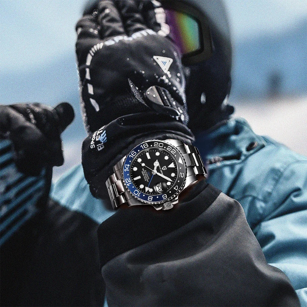PAGANI DESIGN V3 PD-1662 GMT Watches Men's Luxury Sapphire Automatic Mechanical Watch 40MM Stainless Steel 100M Waterproof Watch