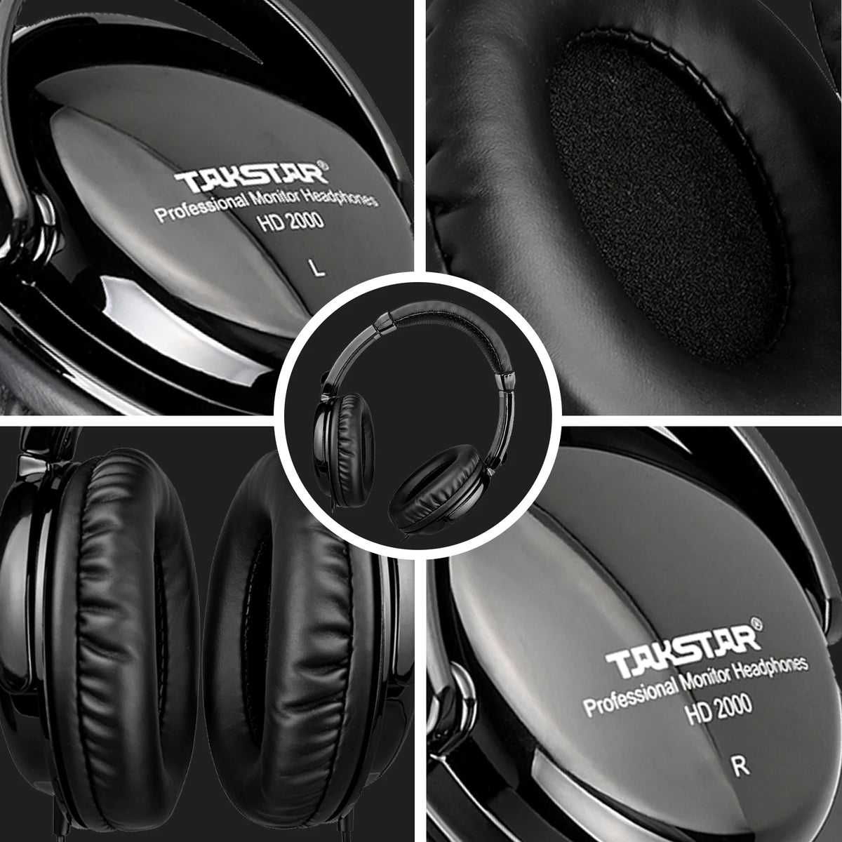 Takstar HD2000 Wired Over Ear Headphones Studio Monitor DJ Headset with 50mm Driver, HiFi Stereo Sound for Recording, Mixing, Guitar, Piano & PC