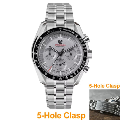 Watchdives WD1863 39mm VK63 Chronograph Watch Vintage Stainless Steel Sapphire OTF Clasp Waterproof Luminous Watches for Men