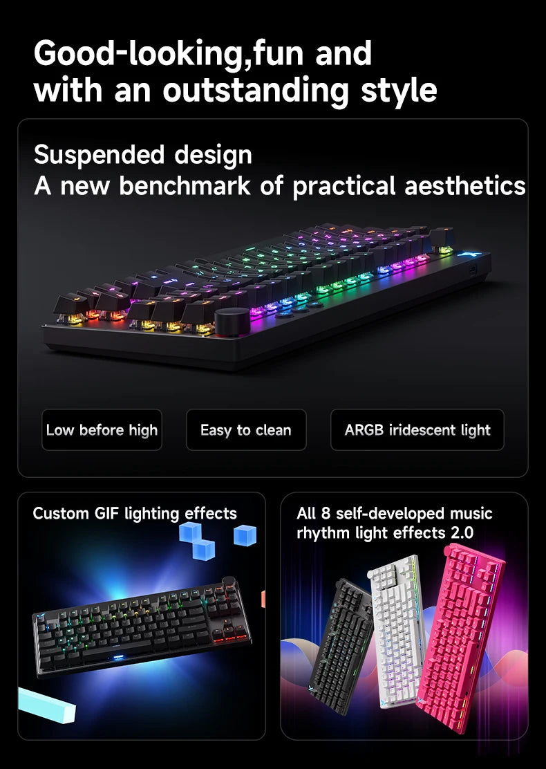 Mchose Mix87 Magnetic Swtich Keyboard Wired Gaming Keyboard 8K+256K Esport 0.08ms Low Latency E-Sports Custom Gamer Accessories