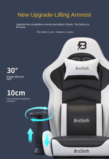 S8 Gaming Chair with 3D Armrests, Ergonomic Adjustable Backrest, Computer Office Chair, Leather Gamer Chair with Nylon Feet