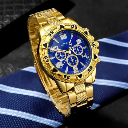 Men’s Luxury Stainless Steel Quartz Watch  Large Dial Business & Casual Wristwatch