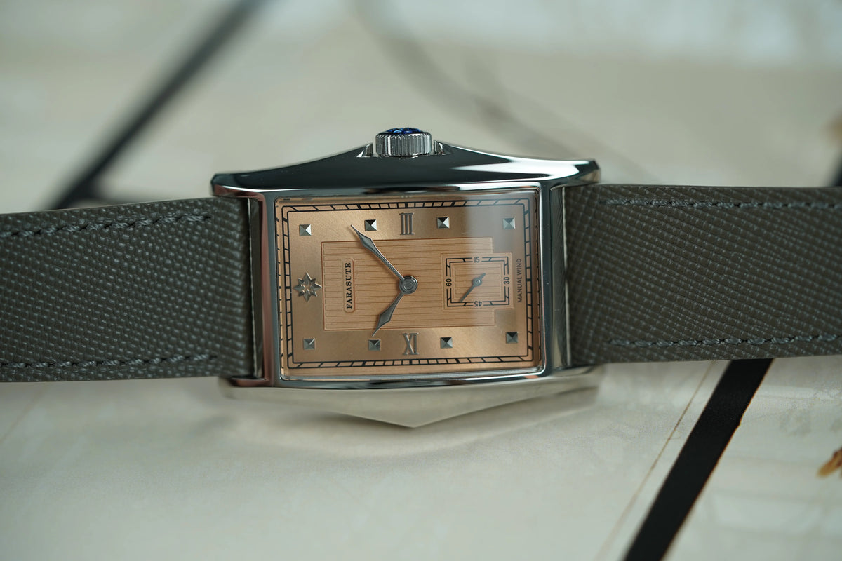 FARASUTE Creative Manual Square Customized Mechanical Movement Watch Men Luxury Sapphire Glass Small Second Wristwatches reloj