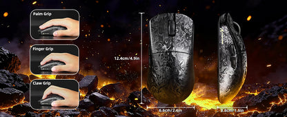 ATTACK SHARK R11 ULTRA brezžična gaming miška iz ogljikovih vlaken, 8000Hz, PAW3950MAX, 42000DPI, lahka 49g, 20000FPS, Nordic 52840
