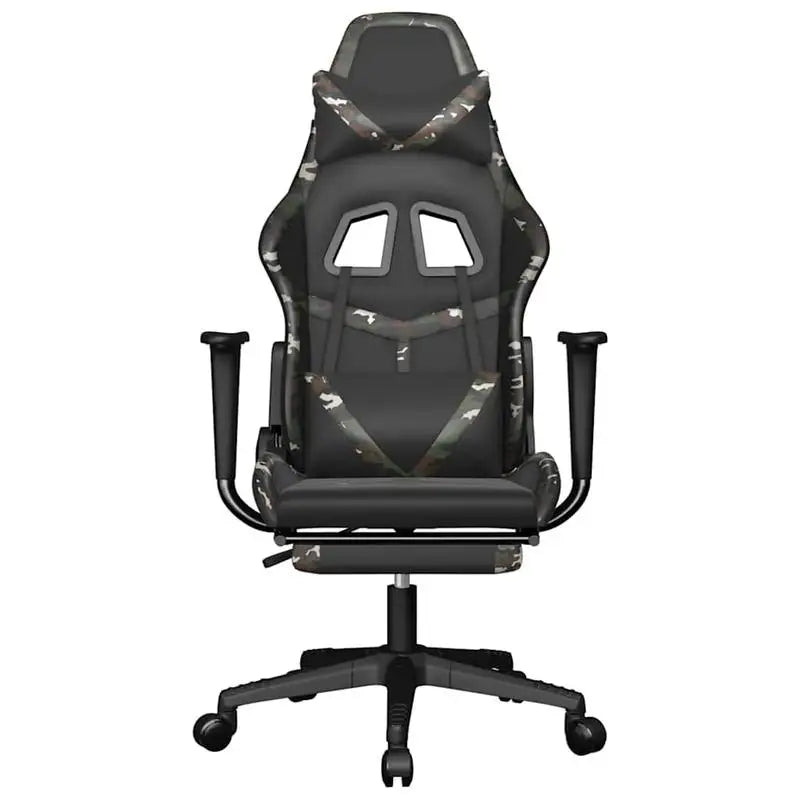 Gaming Chair with Massage Lumbar Support & Footrest, Adjustable Reclining Gaming Chair, 360° Swivel Ergonomic Gaming Chair for Office & PC Gaming