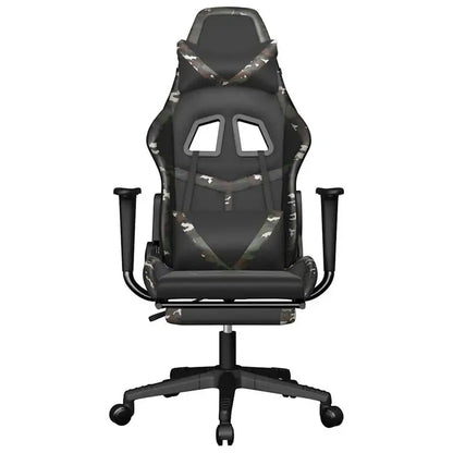 Gaming Chair with Massage Lumbar Support & Footrest, Adjustable Reclining Gaming Chair, 360° Swivel Ergonomic Gaming Chair for Office & PC Gaming