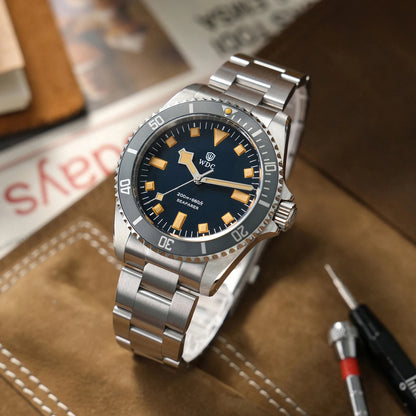 Watchdives WD5513Q Watch VH31 Sweep Second Movement Stainless Steel Sapphire Crystal Business Wristwatch Vintage Watches