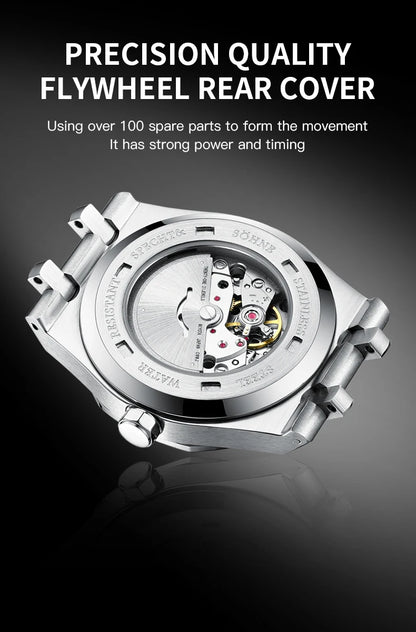 Specht & Sohne New 40mm Men Automatic Mechanical Watches Men Luxury Stainless Steel Watch Rubber Relogio Masculino Waterproof