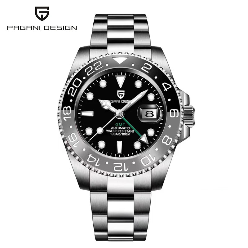 PAGANI DESIGN V3 PD-1662 GMT Watches Men's Luxury Sapphire Automatic Mechanical Watch 40MM Stainless Steel 100M Waterproof Watch
