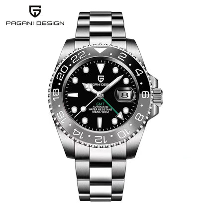 PAGANI DESIGN V3 PD-1662 GMT Watches Men's Luxury Sapphire Automatic Mechanical Watch 40MM Stainless Steel 100M Waterproof Watch