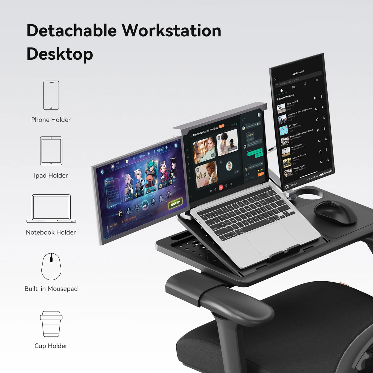 NEWTRAL NT001 Ergonomic Office Chair with Auto-Following Lumbar Support, Adjustable Headrest, 3D Armrest, Reclining Executive Desk Chair