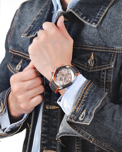 PAULAREIS P Luxury Men Automatic Self Wind Mechanical Watch for Men Rubber Strap Waterproof Luminous Date Fashion Mens Watches