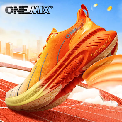 ONEMIX nové tlumicí běžecké boty pro muže, vhodné pro těžší běžce, šněrovací sportovní dámské neklouzavé outdoorové atletické pánské tenisky