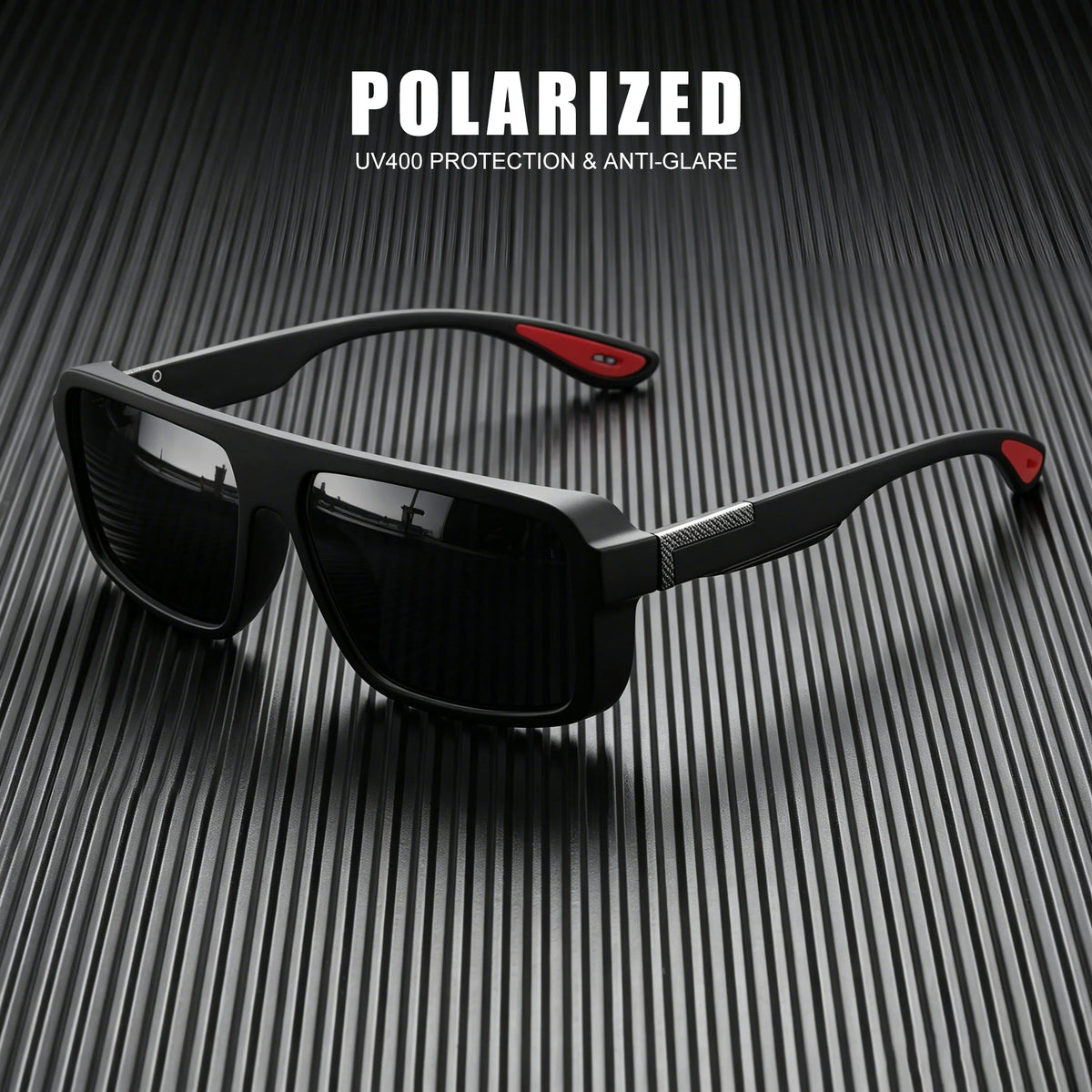 Classic Retro Punk Polarized Square Sunglasses - UV400 Unisex for Daily Casual, Outdoor Sports, Fishing & Driving