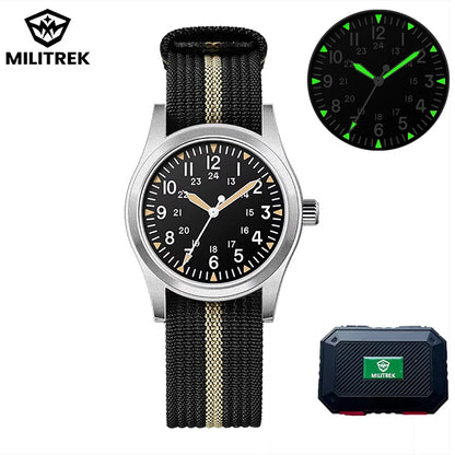 MILITREK 2026 New Military Retro Men'S VH31 Quartz Watch 37mm Sapphire Stainlesssteel 100m Waterproof C3 Luminous Reloj Hombre