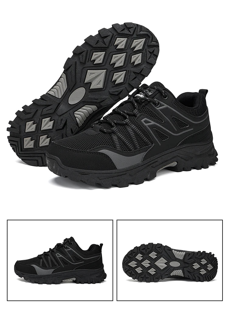 New Large Outdoor Mountaineering Shoes Men Spring and Autumn Mesh Breathable Sneaker Outdoor Travel Hiking Non slip Shoes