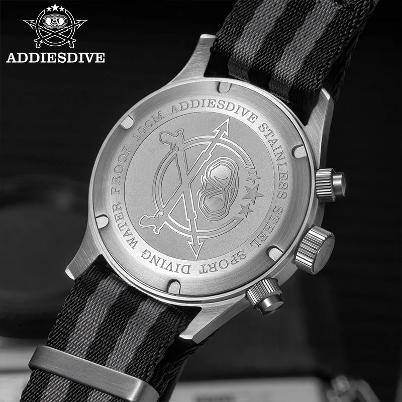 ADDIESDIVE 2025 New Panda Eye Men's Watches Retro Luxury VK64 Quartz Watch For Men Sport Chronograph 100M Waterproof Luminous