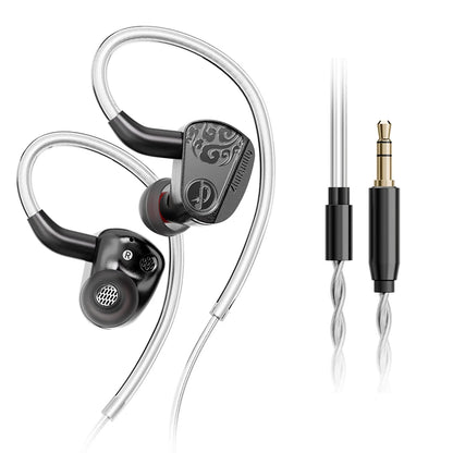 Zhulinniao JingHong Z3 HiFi Earphones Dual Dynamic Driver In-Ear Headphones, High-Fidelity Metal Music Monitor Earbuds with Wired & Bluetooth Audio