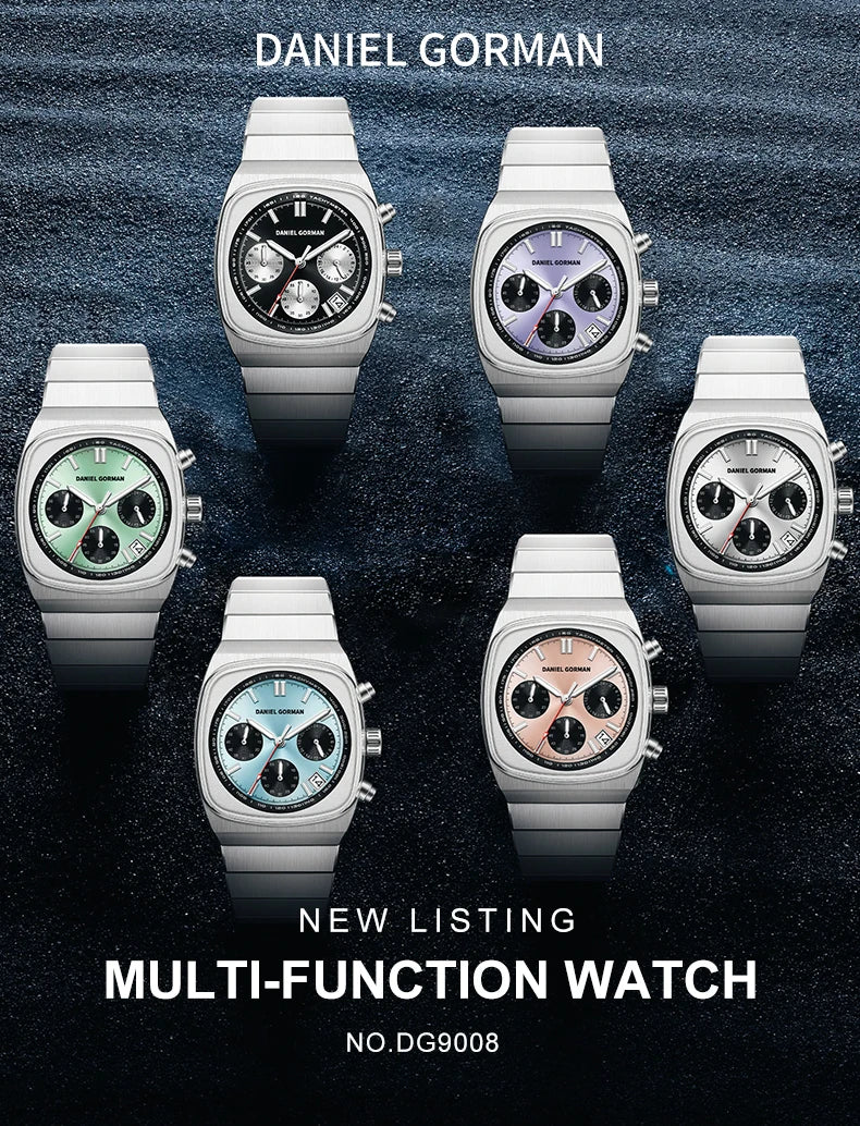 Horloge voor mannen in roestvrij staal Case Shape: Round Case