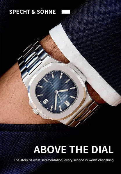 Specht&Sohne New Men's Watch Luxury Blue Sapphire Glass Japan Miyota 8215 Automatic Mechanical Stainless Steel Relogio Masculino