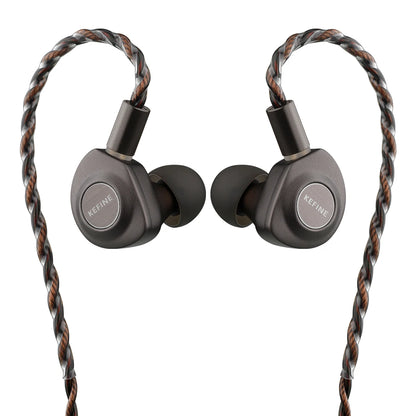 Auscultadores intra-auriculares com fio KEFINE Delci HiFi com driver dinâmico DLC+PU de 10 mm, estrutura metálica CNC e cabo destacável de 0,78 mm com 2 pinos