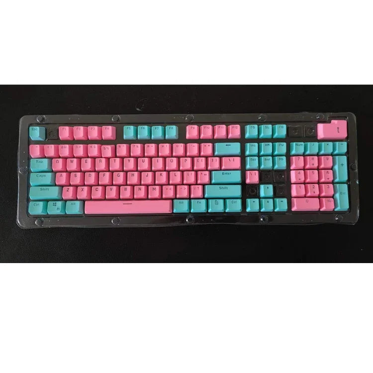 Good Pbt Oem Keycaps 61/87/104keys Custom RGB Player Backlit Double Shot Keycaps Gaming Accessories Ergonomic Teclado Pink/Black