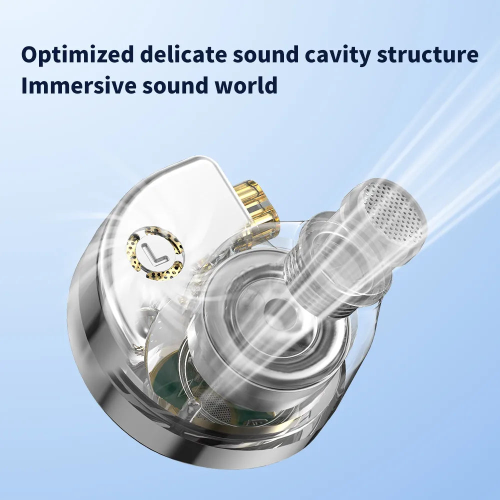 TRN Conch In-Ear Monitor Earphones – DLC Diamond Diaphragm Dynamic Driver HiFi Wired Earbuds with Tuning Nozzle Filters