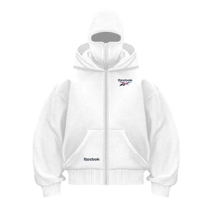 Reebok logo men's new double hood design sweatshirt, gothic style, Harajuku style, new winter warm double hooded sport jacket, m. Produit gaming premium Fraquane, produits de luxe, nouvelle génération, équipement gamer