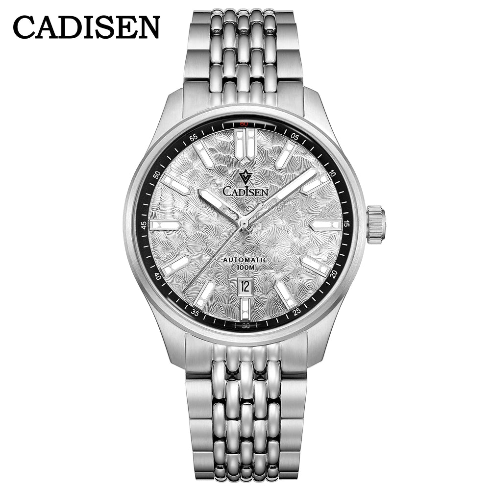 CADISEN 2026 Automatic Mechanical Men's Watch Blue Dial Business Casual 10ATM Waterproof Japan MIYOTA 8215 Movement Wristwatch